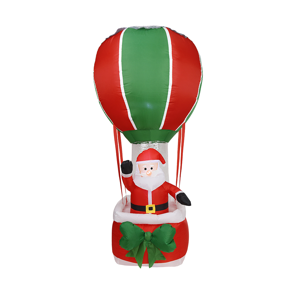 Suporte de Papai Noel inflável de Natal de 180 cm em decoração externa com balão de ar quente (led embutido)