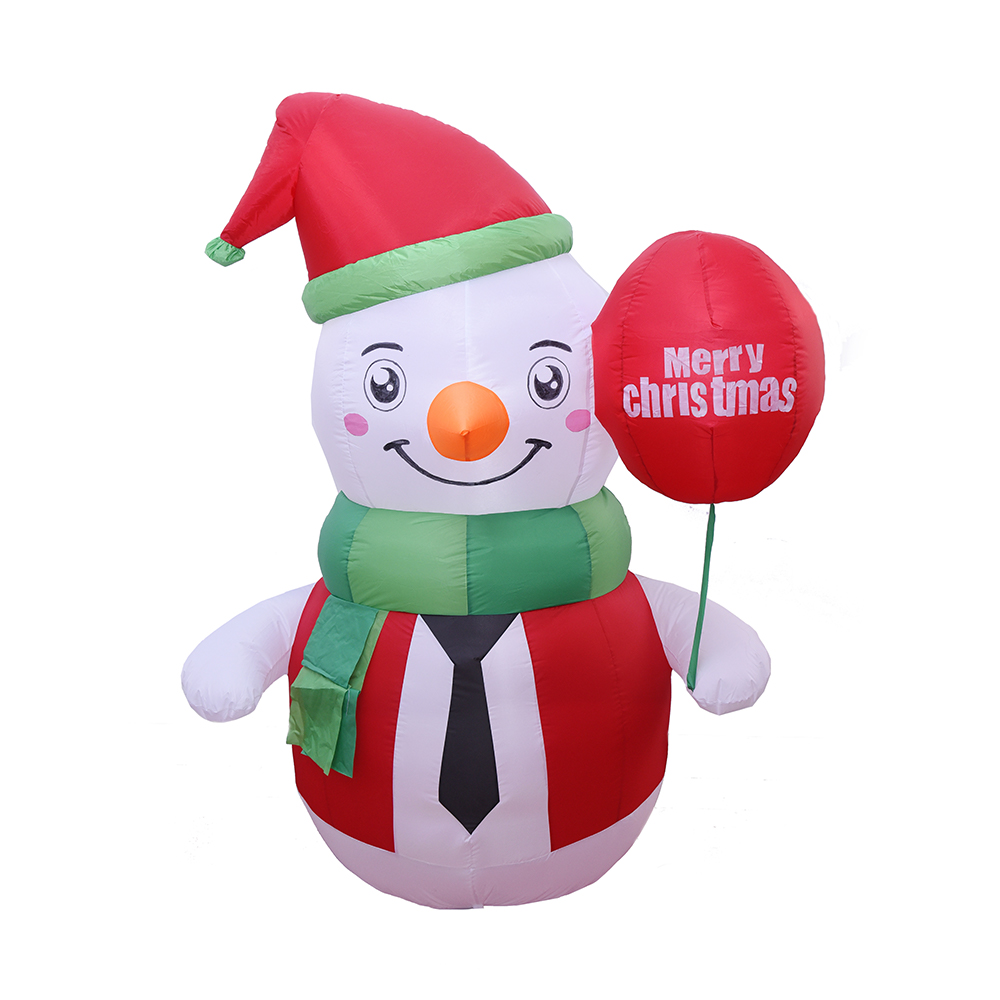 Decoração externa de boneco de neve de balão de ar inflável de Natal de 180 cm (led embutido)