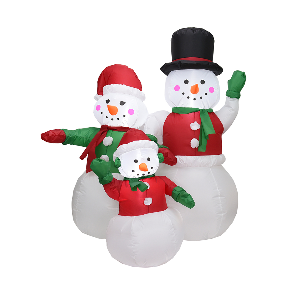 Boneco de neve inflável de Natal de 150 cm decoração externa da família (led embutido)