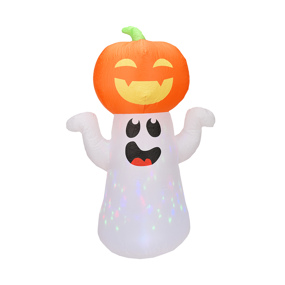 Chapéu de abóbora branco inflável de Halloween de 150 cm decoração externa (led embutido)