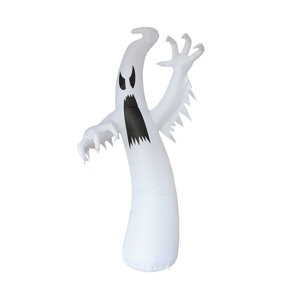 Decoração externa fantasma branco gigante inflável de Halloween de 360 ​​cm (led embutido)